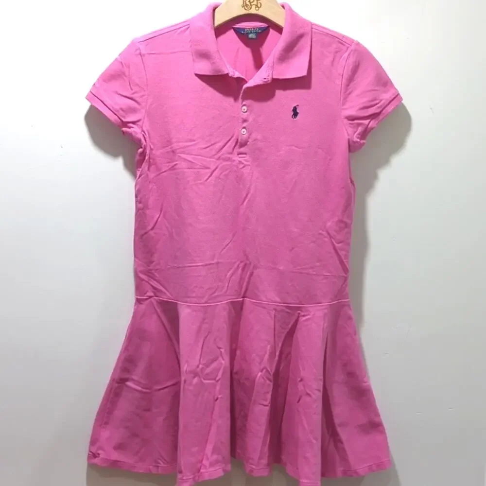 Polo Ralph Lauren Childrenswear Girl's Stretch Cotton Pink Polo Dress Size XL